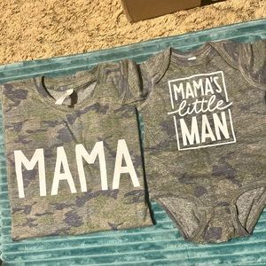 Mama shirt and mama’s little man matching mom and son set